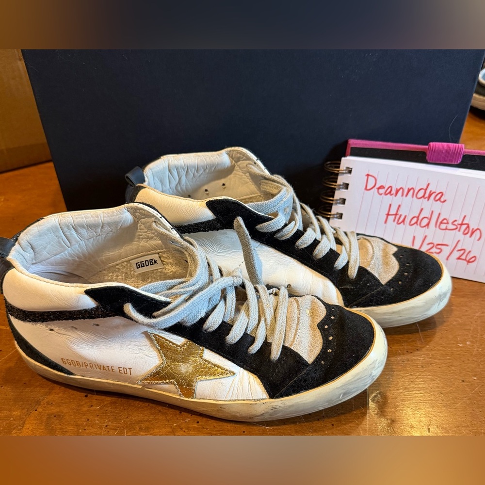 Golden Goose Midstar White and Black Sneakers